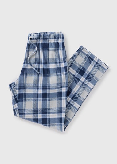 Blue Check Microfleece Pyjama Bottoms