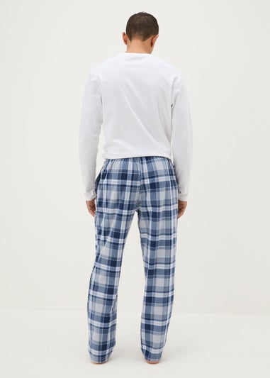 Blue Check Microfleece Pyjama Bottoms