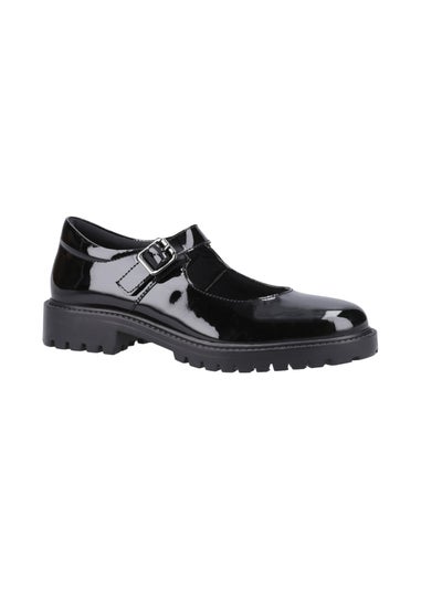 Hush Puppies Girls Black Aurora Patent Junior School Shoes (Younger 10-Older 2)