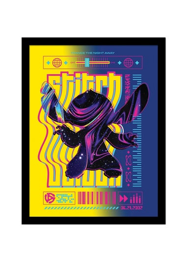 Disney Stitch Techno 1 Framed Poster (45cm x 35cm)