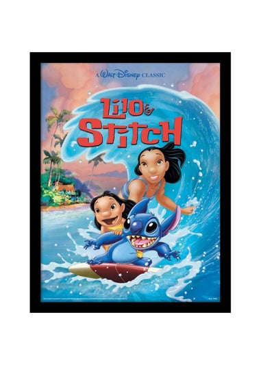 Disney Stitch Wave Surf Framed Poster (45cm x 35cm)