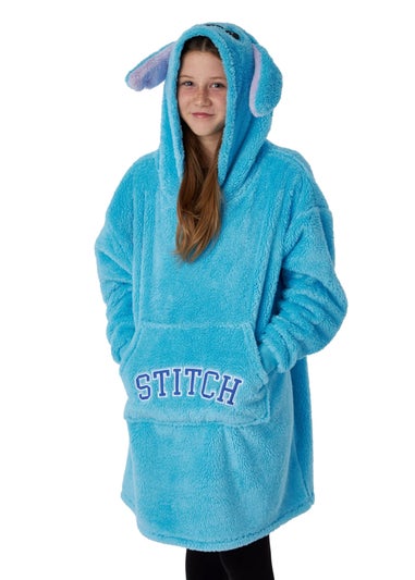 Disney Stitch Girls Blue Hoodie Blanket