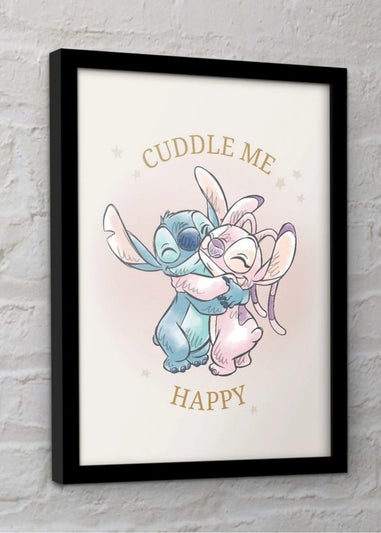 Disney Stitch Cuddle Me Framed Poster (45cm x 35cm)