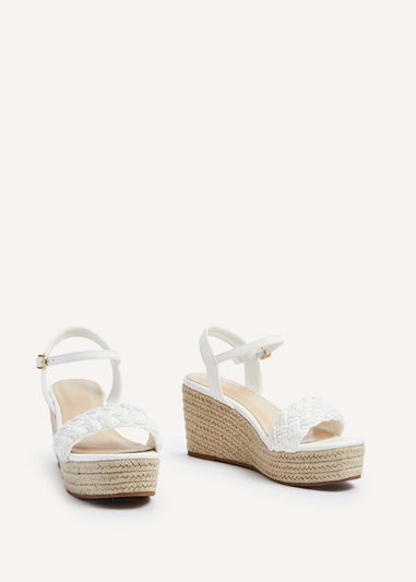 Linzi Eden What Faux Leather Plaited Espadrille Inspired Wedge