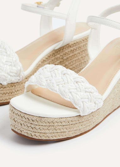 Linzi Eden What Faux Leather Plaited Espadrille Inspired Wedge