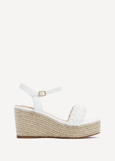 Linzi Eden What Faux Leather Plaited Espadrille Inspired Wedge