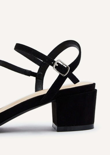 Linzi Afia Black Faux Suede Strappy Heeled Sandal