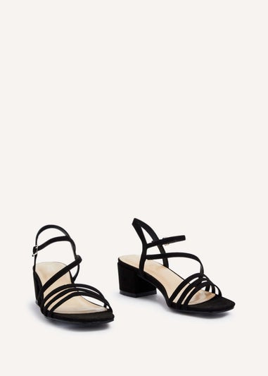 Linzi Afia Black Faux Suede Strappy Heeled Sandal