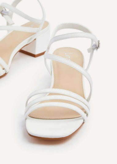 Linzi Afia White Faux Leather Strappy Heeled Sandal