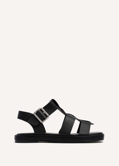 Linzi Camden Black Faux Suede Gladiator Style Sandal