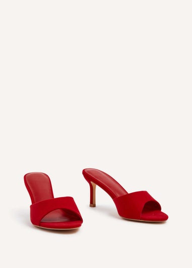 Linzi Tassie Red Faux Suede Classic Rounded Mule