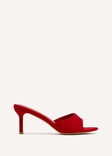 Linzi Tassie Red Faux Suede Classic Rounded Mule