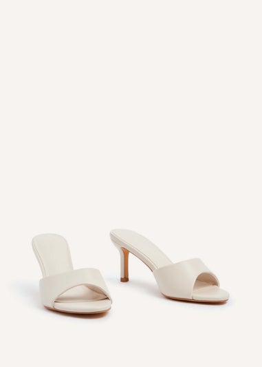 Linzi Tassie Ivory Faux Leather Classic Rounded Mule