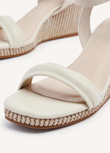 Linzi Chelsea Nude Faux Leather Rope Wedge