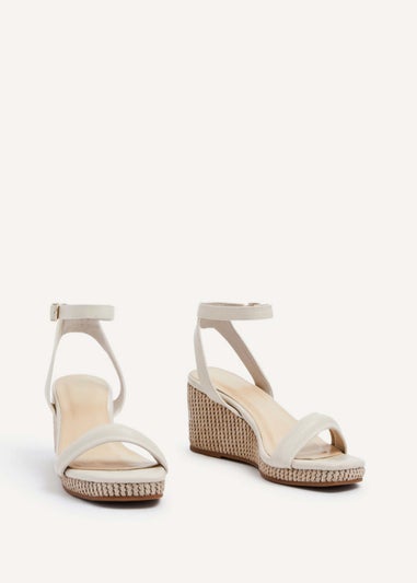 Linzi Chelsea Nude Faux Leather Rope Wedge