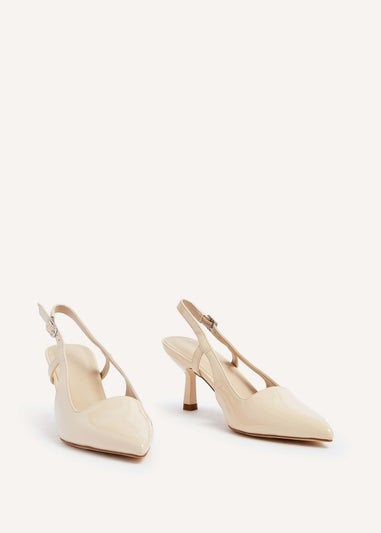 Linzi Dionne Nude Faux Patent Stiletto Court Heels