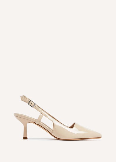 Linzi Dionne Nude Faux Patent Stiletto Court Heels - Matalan