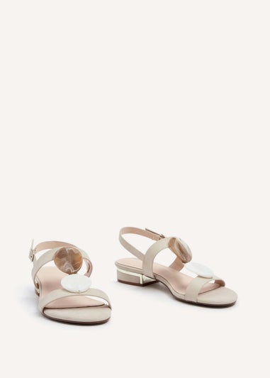 Linzi Ainsley Nude Suede Flat T-Bar Sandal