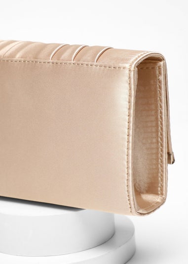 Quiz Cream Satin Pleated Clutch Bag