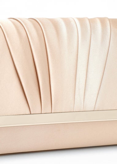 Quiz Cream Satin Pleated Clutch Bag