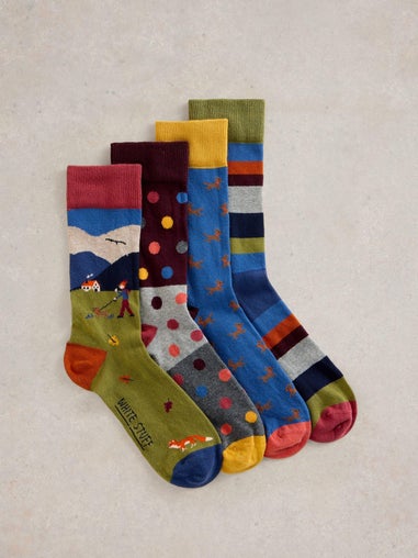 4-er Pack Socken Winterspaziergang