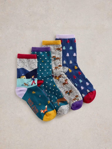 4-er Pack Socken Winterspaziergang