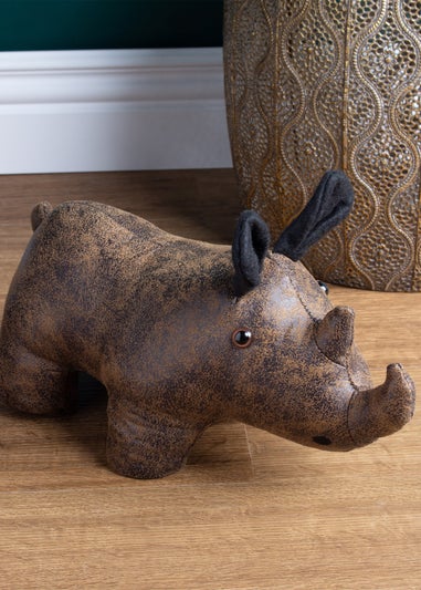 Paoletti Rhino Faux Leather Novelty Doorstop (19 x 41 x 18 cm)