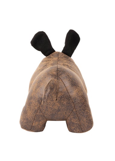 Paoletti Rhino Faux Leather Novelty Doorstop (19 x 41 x 18 cm)