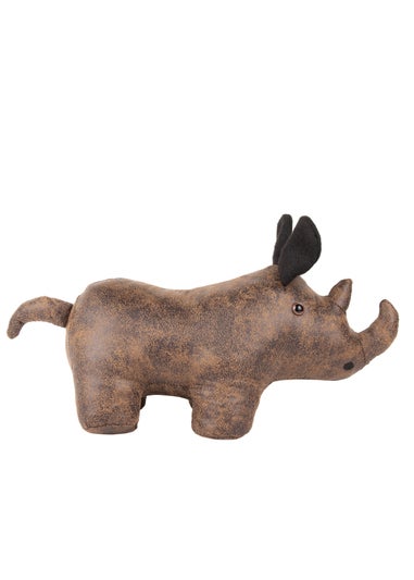 Paoletti Rhino Faux Leather Novelty Doorstop (19 x 41 x 18 cm)