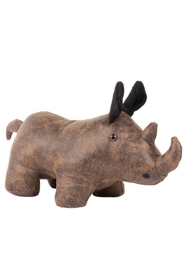 Paoletti Rhino Faux Leather Novelty Doorstop (19 x 41 x 18 cm)