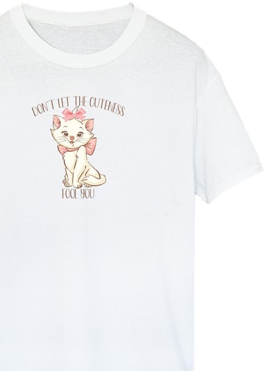 Disney White  The Aristocats Marie Cuteness Boyfriend Fit T-Shirt