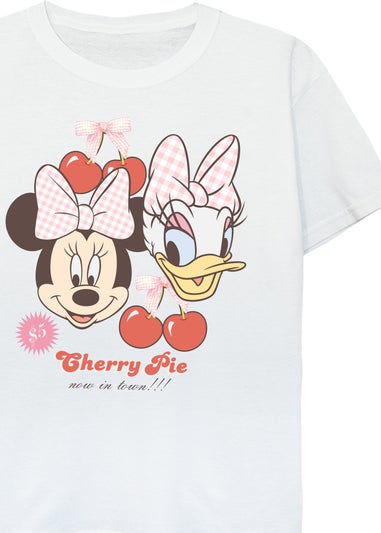 Disney Kids White Minnie Mouse Daisy Duck Cherry T-Shirt (3-13 Years)