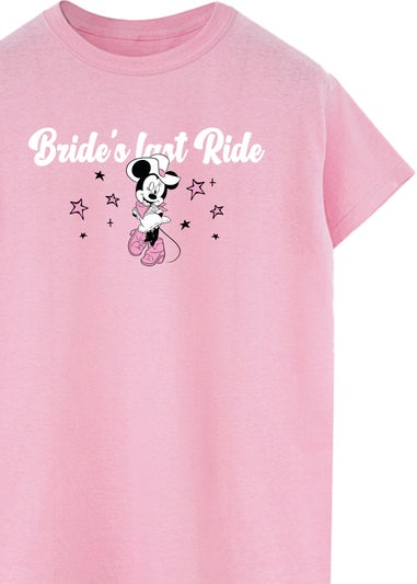 Disney Pink Minnie Mouse Bride's Last Ride Boyfriend Fit T-Shirt