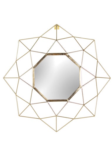 Paoletti Gold Geo Round Circular Wall Mirror (60 x 60 x 8cm)