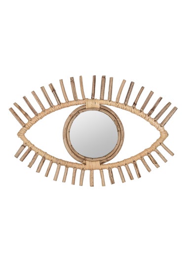 Ouko Smalley Rattan Eyeshaped Wall Mirror (45 x 33 x 2cm)