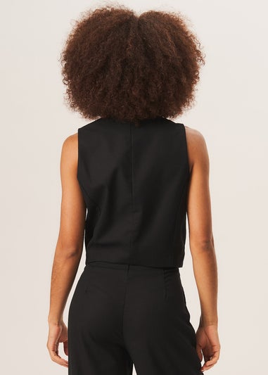 Gini London Black Tailored Single Breasted Waistcoat