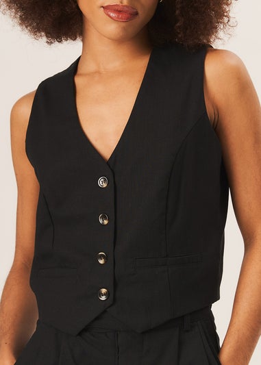 Gini London Black Tailored Single Breasted Waistcoat