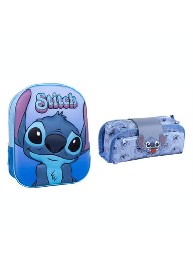 Stitch Blue 3D Backpack With Pencil Case