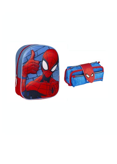 Spiderman Red Set with 3D Backpack And Pencil Case