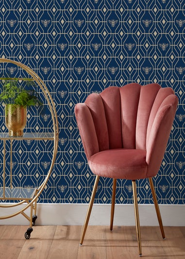 furn. Bee Deco Geometric Wallpaper (53 x 1050cm)