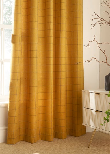 furn. Ellis Windowpane Check Eyelet Curtains