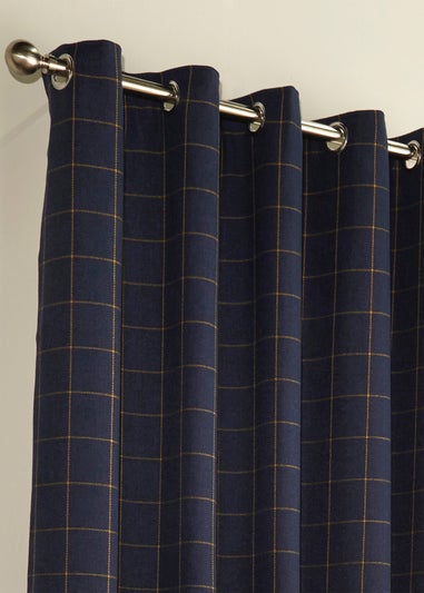 furn. Ellis Windowpane Check Eyelet Curtains