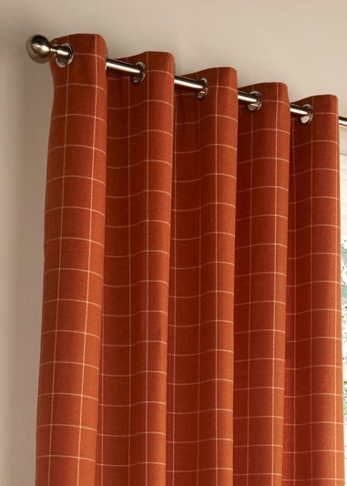 furn. Ellis Windowpane Check Eyelet Curtains