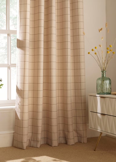 furn. Ellis Windowpane Check Eyelet Curtains