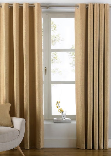 Paoletti Atlantic Twill Woven Eyelet Curtains