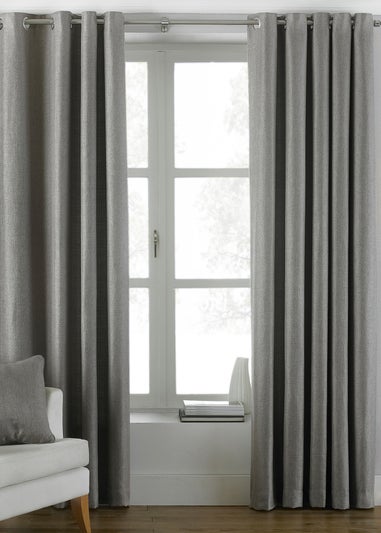 Paoletti Atlantic Twill Woven Eyelet Curtains