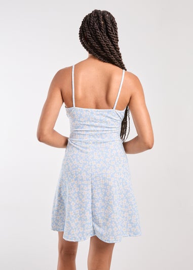 Pink Vanilla Blue Daisy Ditsy Strappy Mini Dress