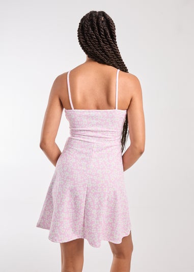 Pink Vanilla Pink Daisy Ditsy Strappy Mini Dress