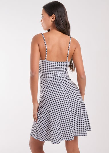 Pink Vanilla Black Gingham Strappy Mini Dress