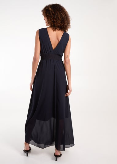 Blue Vanilla Navy Maxi Crossover Dress